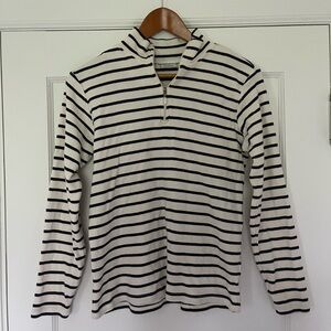 Navy/white striped 1/4 zip sweater